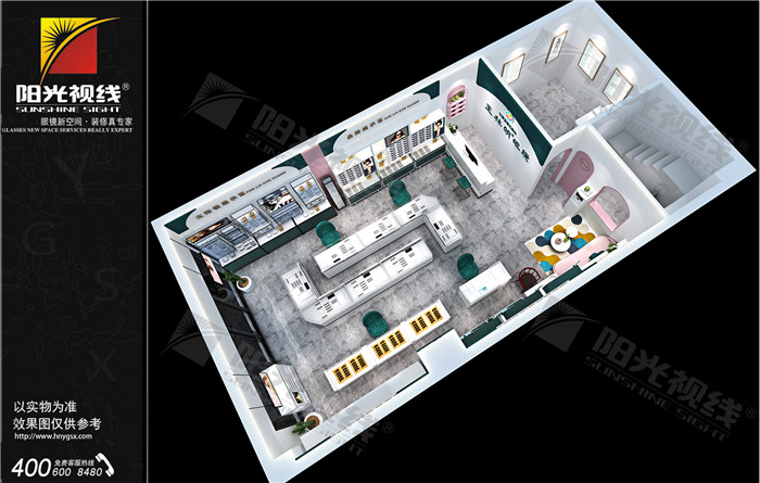 眼镜店装修效果图-阛_视线